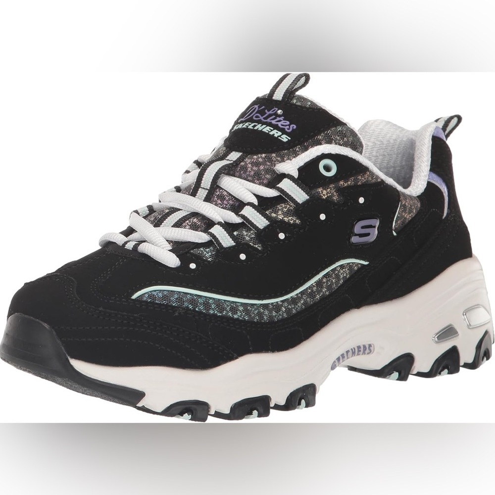 Sketchers d’lite glowing path rainbow tennis shoes
